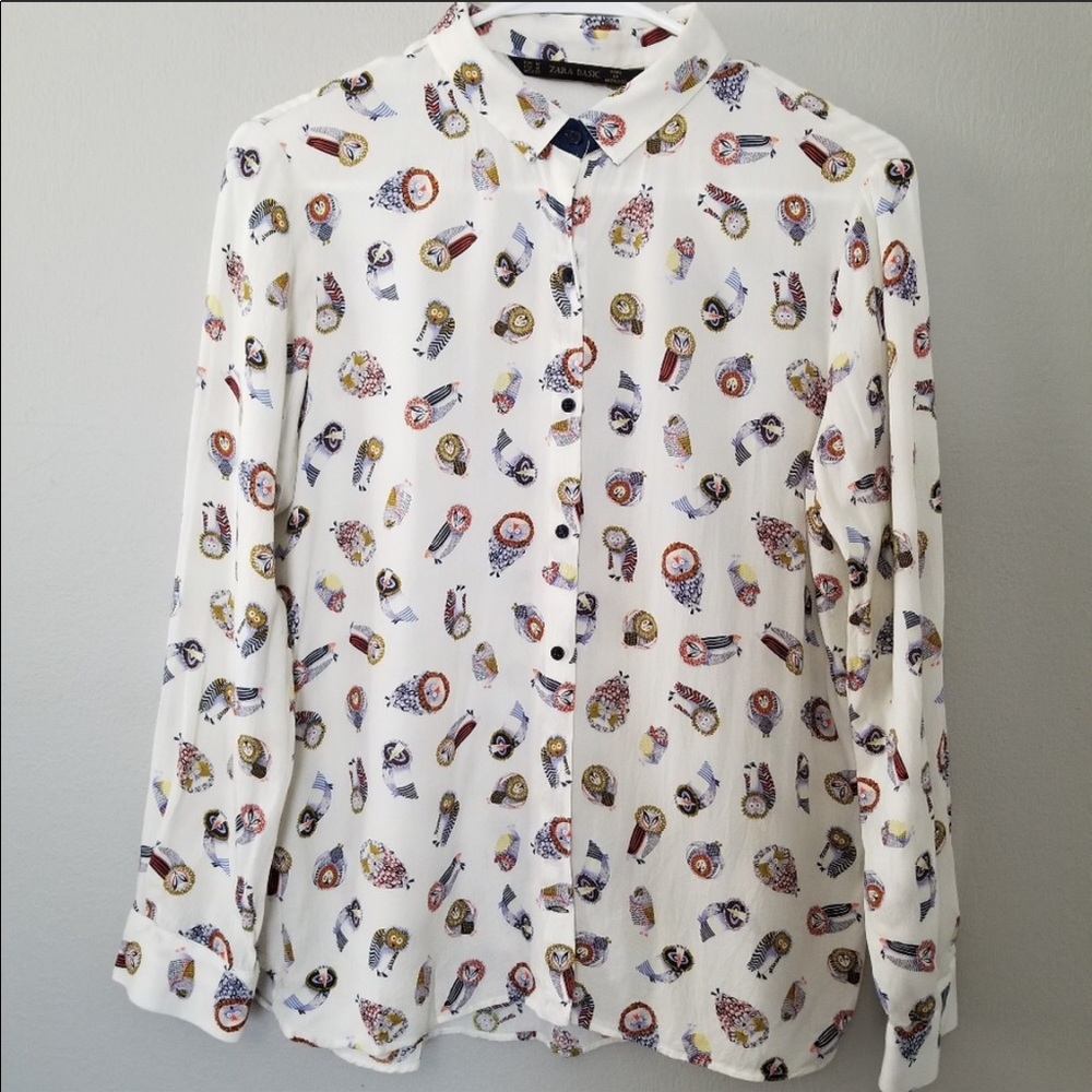 Zara owl button down